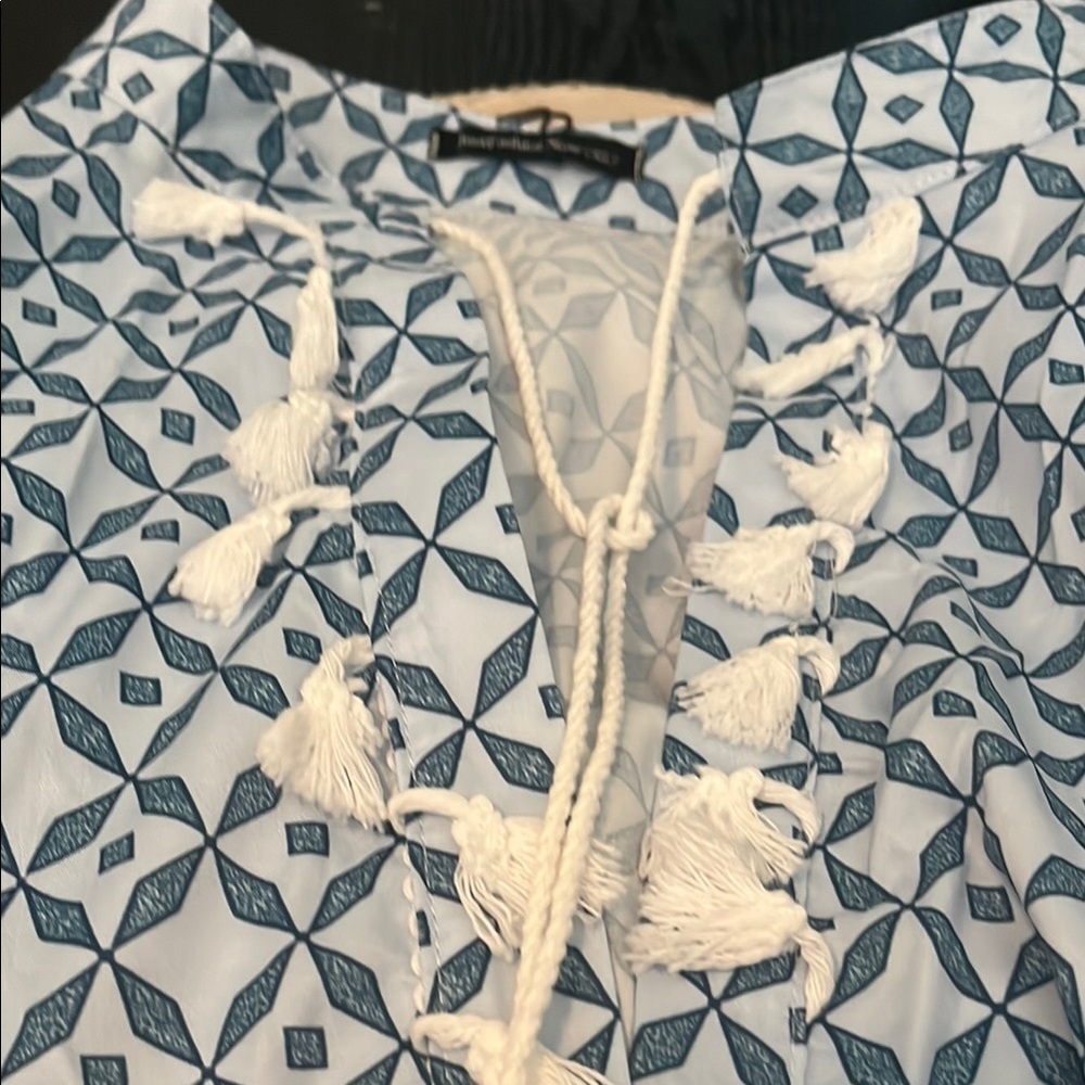 Blue Patterned Swim Coverup one size - Picture 2 of 6